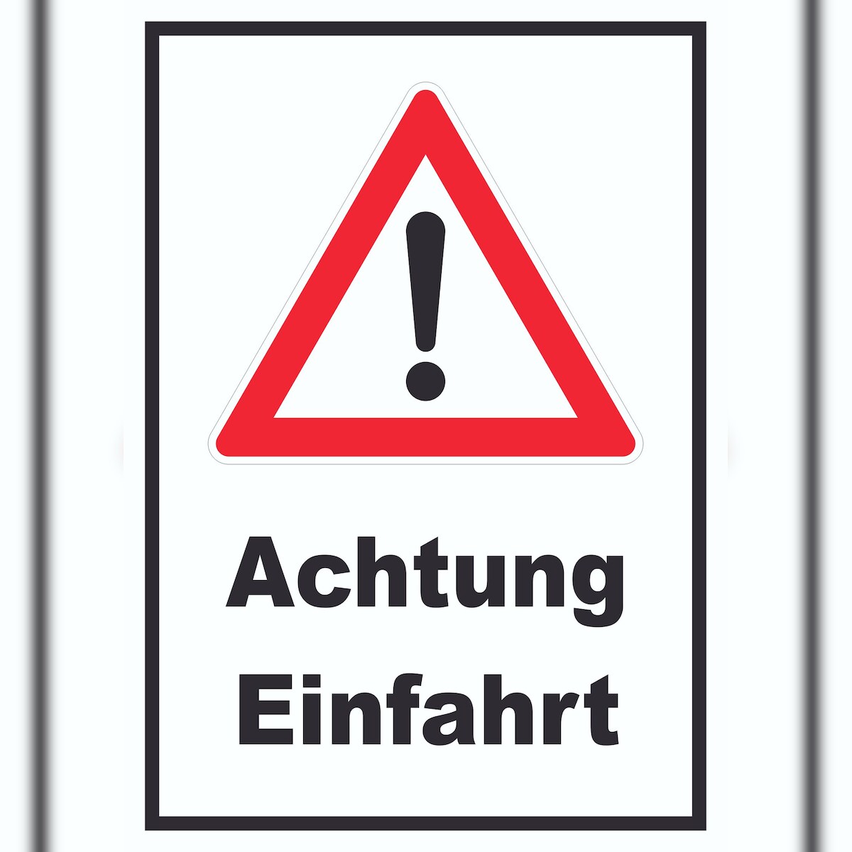 Achtung Einfahrt Schild A3 Rückseite selbstklebend Image