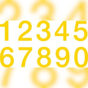 Aufkleber I Stanzzahlen 0-9, gelb, Folie, selbstklebend, Schrifthöhe 75mm, 10/VE Image