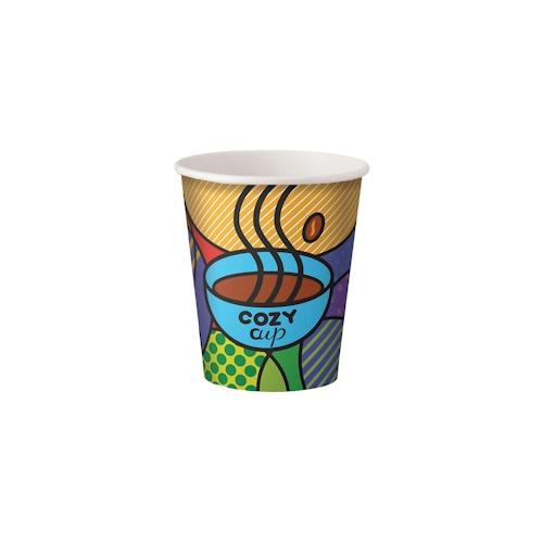 400x Kaffeebecher CoffeeToGo Pappbecher Design COZY CUP 200ml
