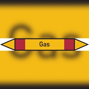 Rohrleitungskennzeichen Gas - 187x26 mm Folie selbstklebend Image