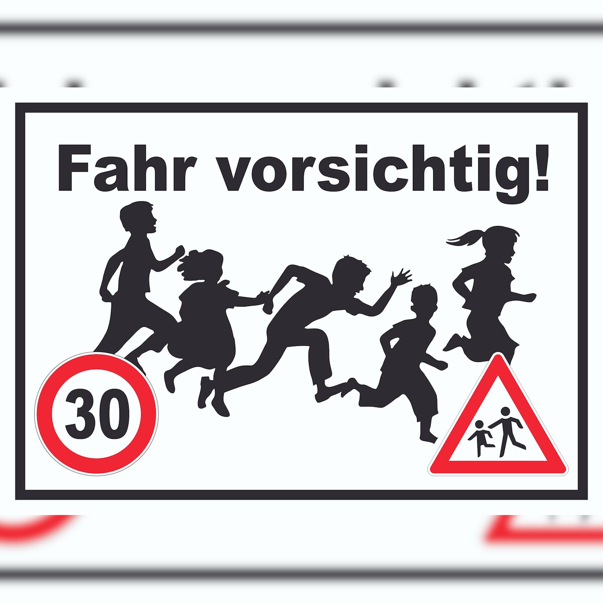 Fahr vorsichtig Schild 30 km/h Schild A3 (297x420mm) Image