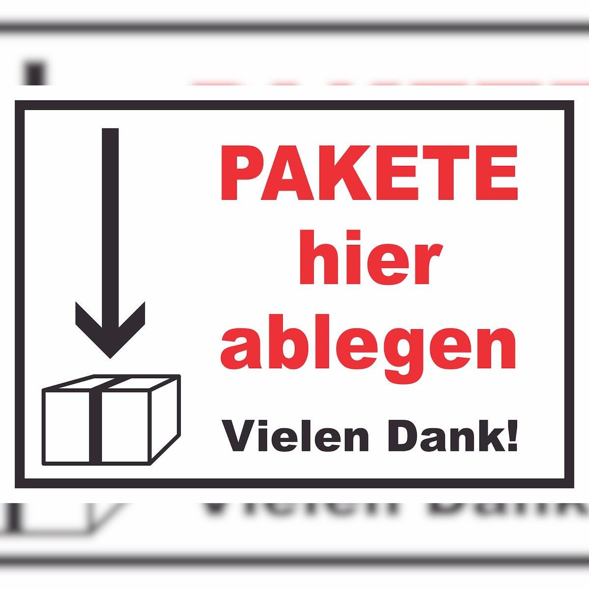 Pakete hier ablegen Schild A6 (105x148mm) Image