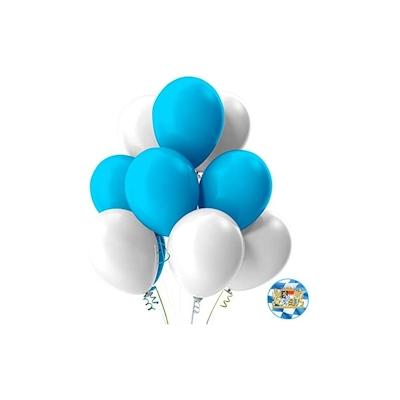 100x Luftballons Ballons weiß-blau mix - Party Deko / Oktoberfest Wiesn Dekoration