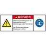 Aufkleber I Produktsicherheitsschild Gefahr-Elektrischer Schlag, RoHS konform, Folie, 100x35mm, ISO 3864-2