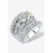 Platinum over Silver Engagement Ring Cubic Zirconia (7 1/7 cttw TDW) by PalmBeach Jewelry in Silver (Size 12)