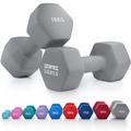 Cast Iron Hex Dumbbells 2 x 10kg Soft Touch Neoprene 1kg, 2kg, 3kg, 4kg, 5kg, 6kg, 7kg, 8kg