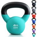 Cast Iron Kettlebell 4kg Soft Touch Neoprene 6kg, 8kg, 10kg, 12kg,16kg, 20kg