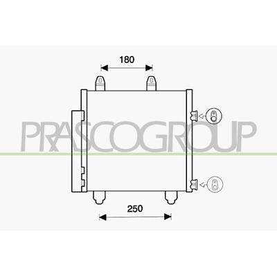 PRASCO Kondensator, Klimaanlage für PEUGEOT TOYOTA CITROËN B000995480 88450YV020 CI206C001