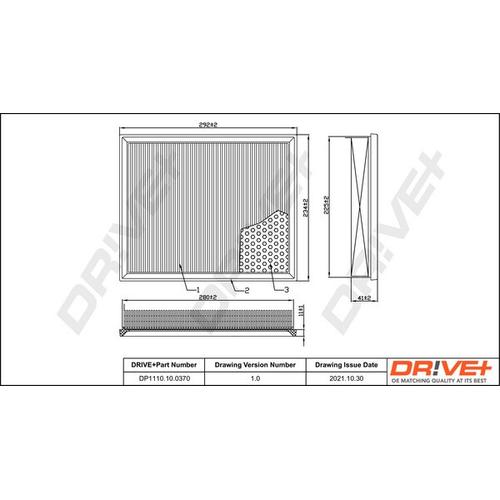 Drive+ Luftfilter für GENERAL MOTORS OPEL 93181912 55556465 DP1110.10.0370