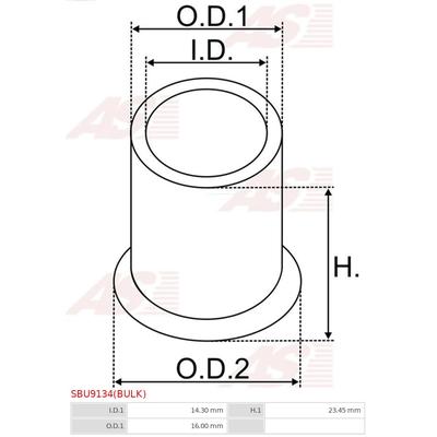AS-PL Buchse, Starterwelle Universal für ALFA ROMEO VW MWM STEYR LAMBORGHINI DAF MERCEDES-BENZ VOLVO NISSAN RENAULT FIAT FORD MAN 81930200419 1410005 Image