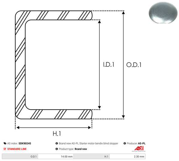 AS-PL Reparatursatz, Starter Universal 14,00mm SDK9024S Image