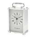 Widdop Carriage Clock in Aluminium Casing with Roman Numeral Dial & Classic Spade Clock Hands (Silver)