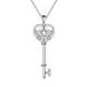 POPLYKE Key Necklace for Women 925 Sterling Silver Angle Wings Necklace Fashion Jewelry Gift for Girls