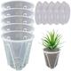5 Pack Orchid Pots with Holes and Saucers, Clear Orchid Pots for Repotting, Plant Orchid Pots Garden Planter Seed Starting Pot for Indoor Outdoor