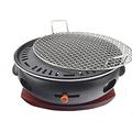 HOTLIGHT Multifunctional Charcoal Barbecue Grill, Korean Household Smokeless BBQ Grill, Cast Iron Portable Camping Grill Stove, 34CM*12CM (Color : F)