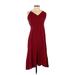 Nicole Miller Collection Casual Dress: Burgundy Dresses - Women's Size 8