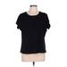 Ellos Short Sleeve T-Shirt: Black Tops - Women's Size Large