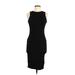 Shein Casual Dress - Bodycon Crew Neck Sleeveless: Black Print Dresses - Women's Size Medium