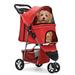 MoNiBloom 3 Wheel Pet Dog Folding Stroller, Foldable Trolley w/ Storage Basket, Cup Holder in Red | 40 H x 18 W x 30 D in | Wayfair A78-PS-001-RD