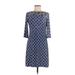 Donna Morgan Casual Dress - Sheath Crew Neck 3/4 sleeves: Blue Dresses - Women's Size 6