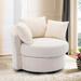 Barrel Chair - Latitude Run® Modern Swivel Accent Chair Barrel Chair For Hotel Living Room/Modern Leisure Chair in White | Wayfair