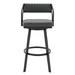 Wade Logan® Atiksh Modern Swivel Counter or Bar Height Bar Stool w/ Footrest in Faux Leather & Metal Leather/Metal/Faux leather | Wayfair