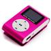 Mini Portable MP3 Music Player Metal Clip-on MP3 Player with LCD Screen Support TF Card Wide Application Rose Red