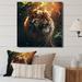 Latitude Run® Double Exposure Tiger Lensflare Silhouette II - Print Canvas, Cotton | 16 H x 16 W x 1 D in | Wayfair
