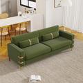 Mercer41 Salice 85.63" Velvet Tuxedo Arm Sofa Velvet in Green | 30.51 H x 85.63 W x 30.51 D in | Wayfair E6D17CAD5D8C4FA9B0BEE27AE53D5362