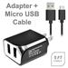 For Samsung Galaxy Note 5 CDMA Accessory Kit 2 in 1 Charger Set [2.1 Amp USB Home Charger + 5 Feet Micro USB Cable] Black