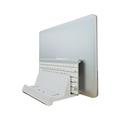 Vertical Laptop Stand Anti-slip Adjustable Laptop Storage Stand Desk Table Stand for Home Office School Library White