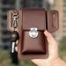 Weloille Leather Cell Phone Holster with Belt Clip Flip Cell Phone Case Phone Belt Holder Universal Cell Phone Pouch for Smartphone Darkbrown