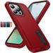 K-Lion for iPhone 12 Pro / 12 6.1 Case with Invisible Kickstand Heavy Duty Shockproof Hybrid Rugged Slim Matte Case Non-Slip Military Grade Drop Protection Phone Cover Red+Black