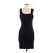 Guess Casual Dress - Mini Square Sleeveless: Black Solid Dresses - Women's Size Medium