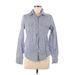 Gap Long Sleeve Button Down Shirt: Blue Tops - Women's Size Medium