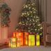 vidaXL Christmas Decoration 3 Pcs Christmas Lighted Gift Box Present 64 LEDs