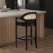 Americana Mid-Century Modern Rattan Cane Back Counter and Bar Stool