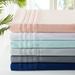 SL SPIRIT LINEN HOME EST. 1988 Pleated Collection Twilight Blue Plain Microfiber Sheet Set