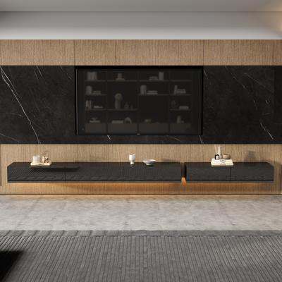 LED Light Wall Mounted Entertainment Center TV Media Console 2 PCS - 94.5INCH