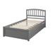 Twin Platform Storage Bed Wood Bed with 2 Drawers & Headboard, Grey