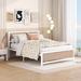 Queen Size Platform Bed, Metal and Wood Bed Frame with Headboard and Footboard