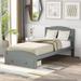 Solid Wood Platform Bed with Headboard, Twin Size Platform Bed Frame with Storage Drawer & Wood Slat Support