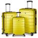 3-Piece Luggage Set Hardside Carry-on Suitcase with Spinner Wheels and TSA Lock, 20"/24"/28"