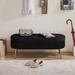 Storage Bench Velvet,Bedroom Soft Bench Sitting Room Porch Oval Footstool