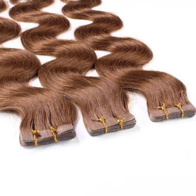 hair2heart - Tape Extensions Echthaar #8/03 Hellblond Natur-Gold Haarextensions 10 ct Braun Damen