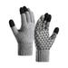 Tooayk Workout Gloves Men Gloves Winter Reinforced Knitted Wool Cycling Screen Gloves Work Gloves Fingerless Gloves Grey