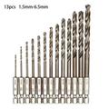 13pcs 1.5-6.5mm M35 Cobalt Drill Bit HSS-Co Drill Bit Set 1/4 135 Degree