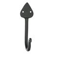 Maison Concepts Single Spade Iron Wall Hook (Gun Metal) - Set of 4 (1.25L X 2.5W X 6H)