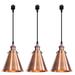 Kiven J-Type Track Lighting 3-Light Modern Juno Track Pendant Light with Metal Lampshade J Track Light Pedant for Kitchen Island Home Shop Cord length 39.4 Copper Red Finish