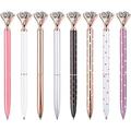 ZZTX 8 PCS Big Crystal Diamond Ballpoint Pen Bling Metal Ballpoint Pen Office Supplies Gift Pens For Christmas Wedding Birthday Includes 8 Pen Refills